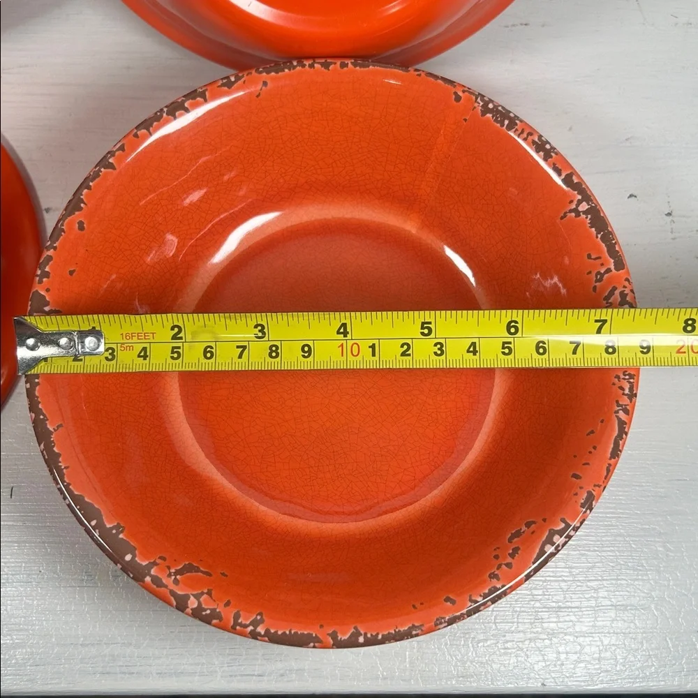 Gianna’s Home Bowls Melamine Rustic Orange Set Farmhouse Distressed Orange Bowls